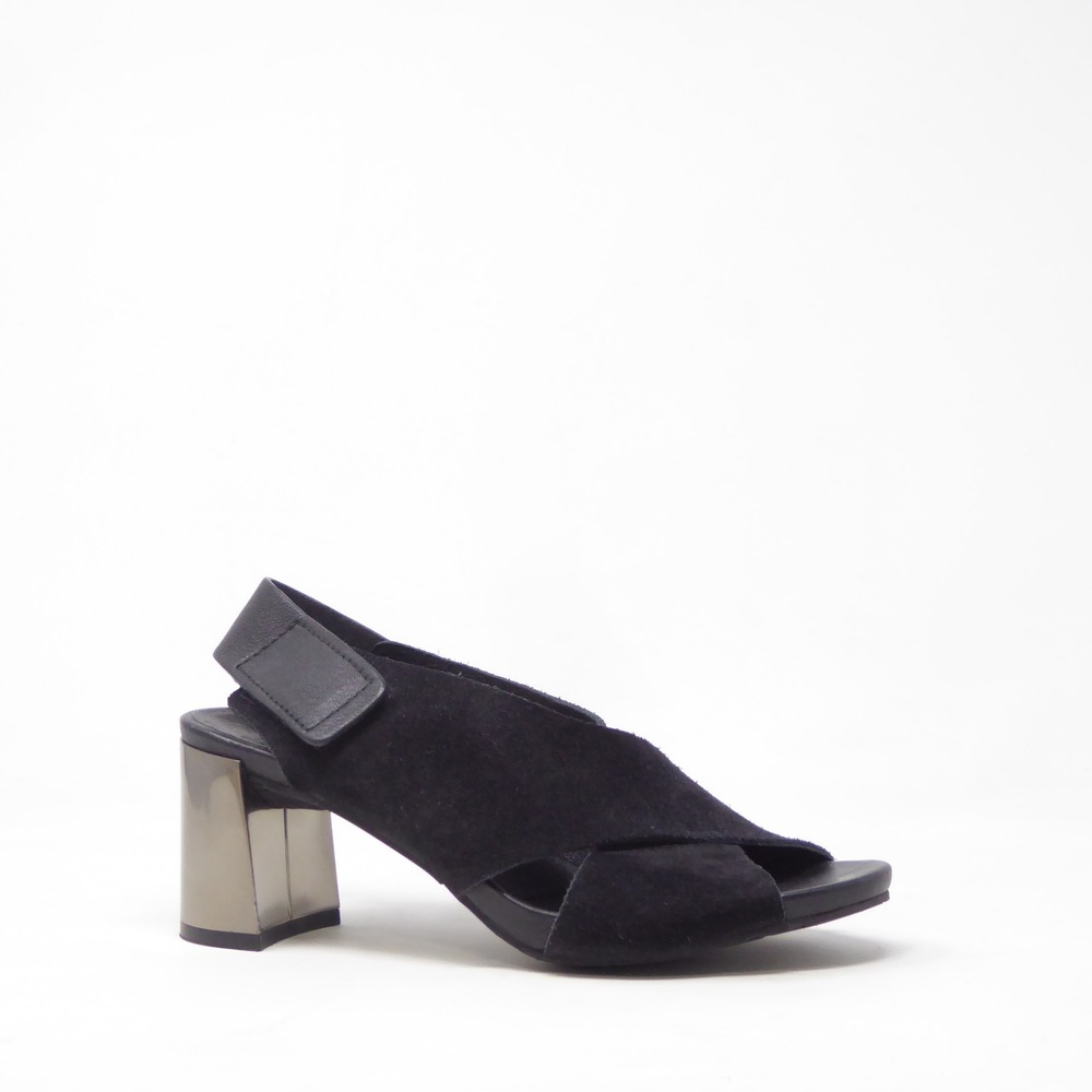Pedro Garcia Wara Womens Sandals Black Suede Crisscross Block Heel 36 / 6